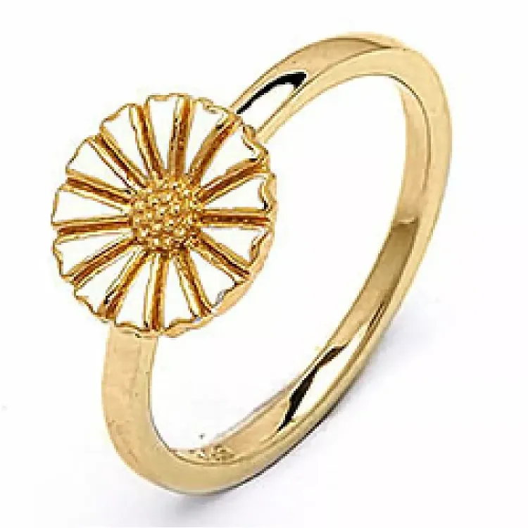 10 mm Marguerite Ring aus vergoldetem Sterlingsilber