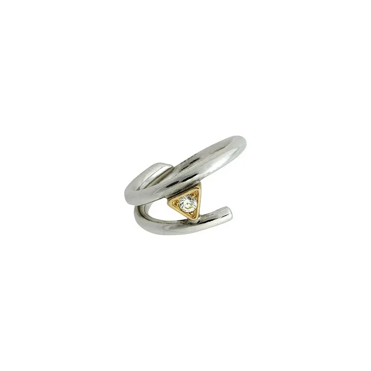 RS of Scandinavia Ring in Silber mit 14 Karat Gold weißem Zirkon