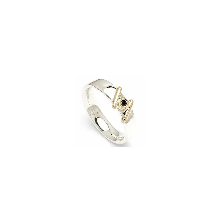 Trauring von rs of scandinavia in Silber und Gelbgold 0,03 ct