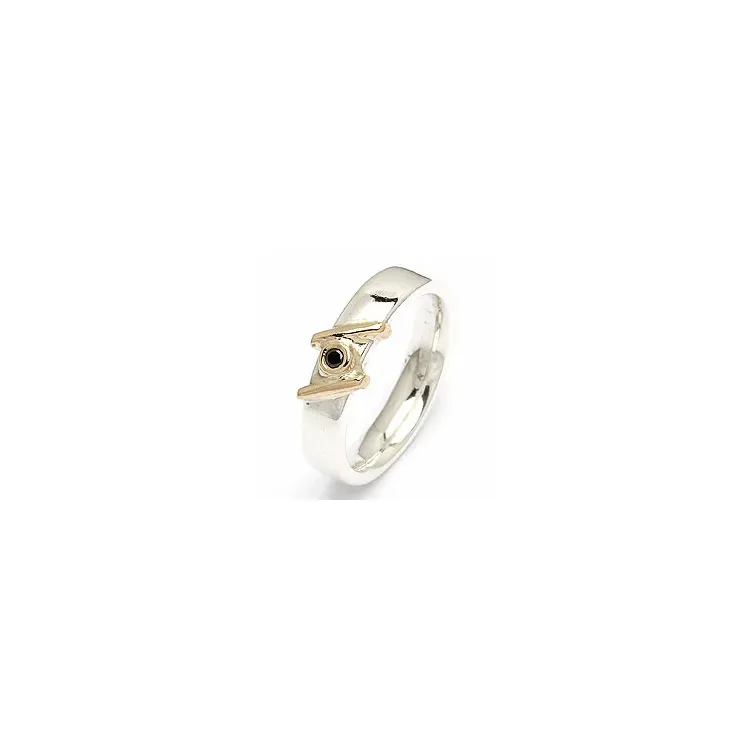 Trauring von rs of scandinavia in Silber und Gelbgold 0,03 ct