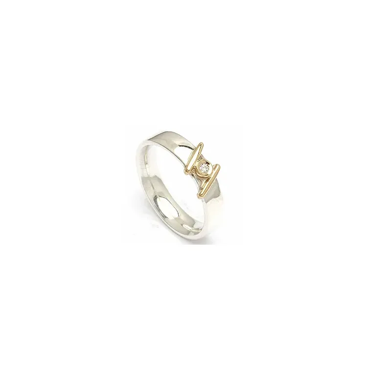 Trauring von rs of scandinavia in Silber und Gelbgold