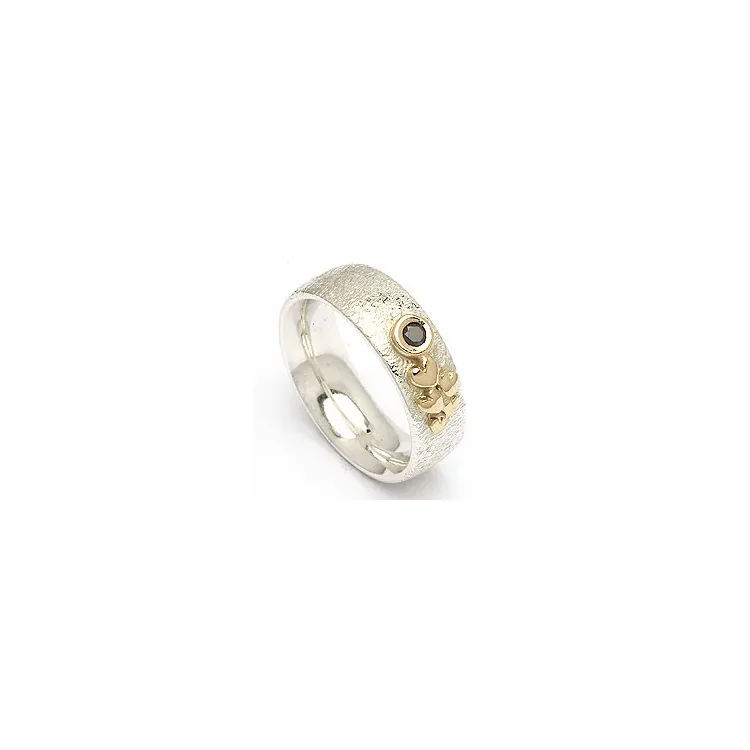 Trauring von rs of scandinavia in Silber und Gelbgold 0,05 ct