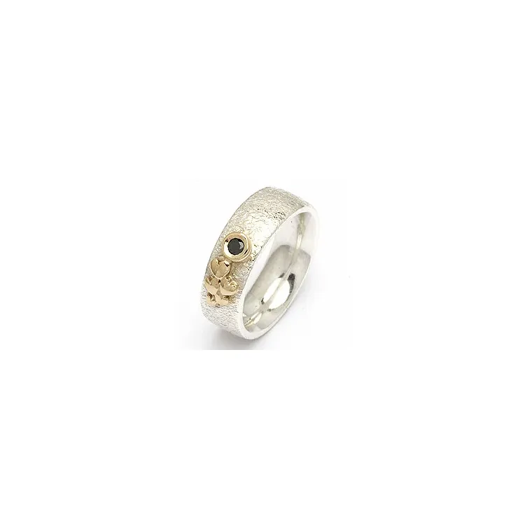 Trauring von rs of scandinavia in Silber und Gelbgold 0,05 ct
