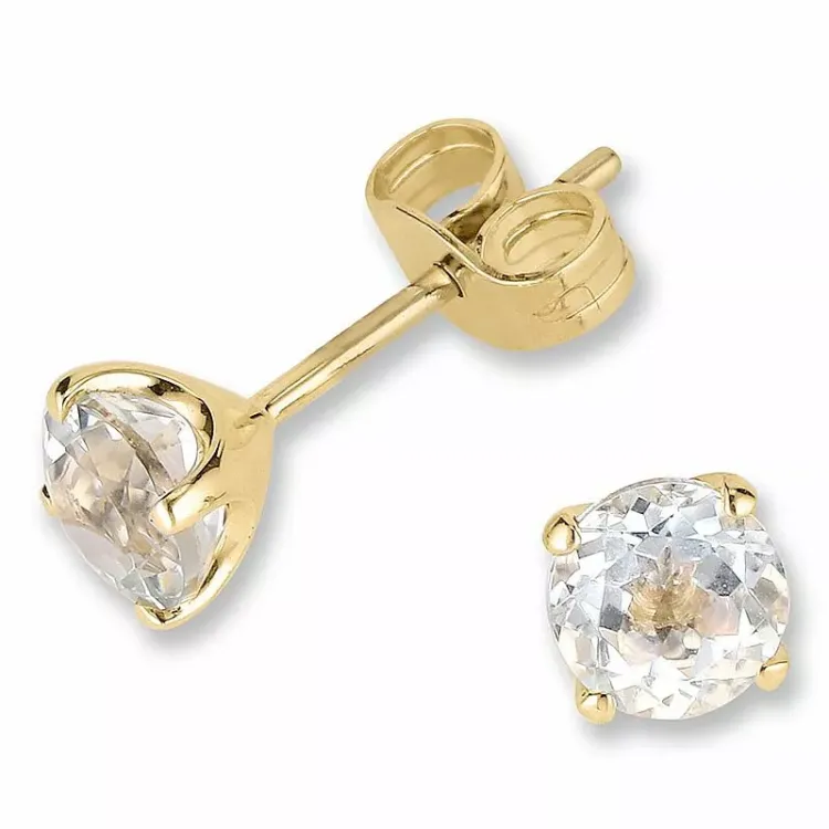 grünen Amethyst Ohrringe in 9 Karat Gold mit Amethyst