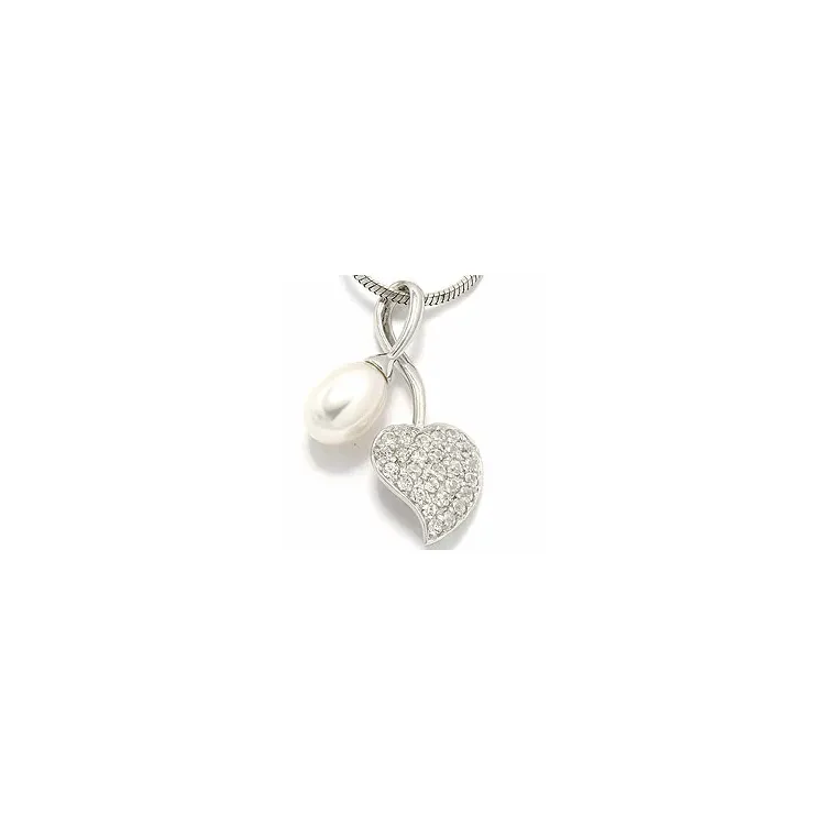weißem Perle Anhänger aus Silber