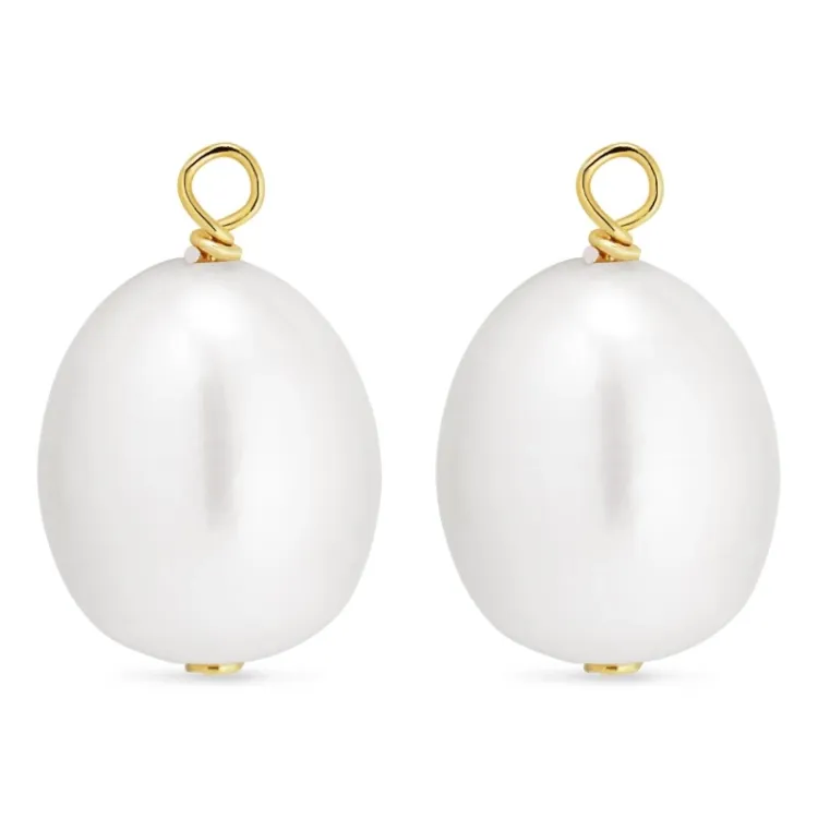 9-9,5 mm Perle Anhänger für Ohrringe in vergoldetem Sterlingsilber - Mix & Match