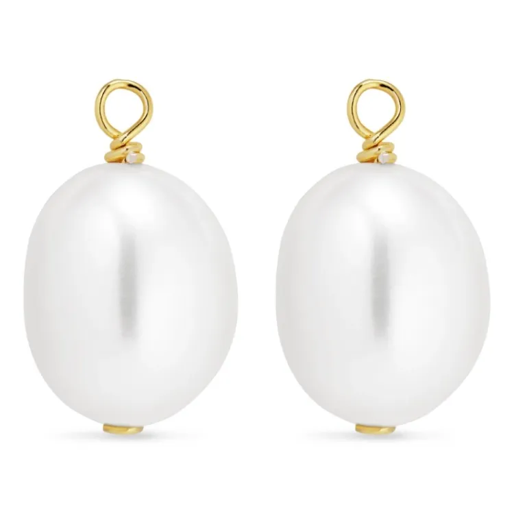 8-8,5 mm Perle Anhänger für Ohrringe in vergoldetem Silber - Mix & Match