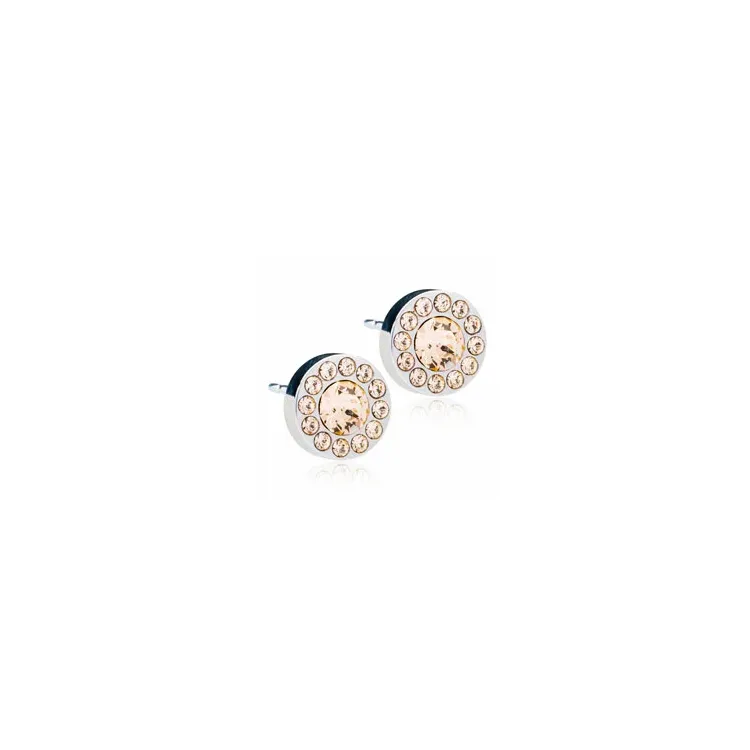 Blomdahl runden Ohrringe in Titan pfirsichfarbenem Swarovski-Kristalle