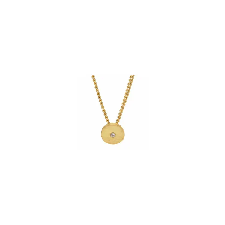 NORDAHL ANDERSEN Spot runder Anhänger mit Halskette in vergoldetem Sterlingsilber weißem Zirkon