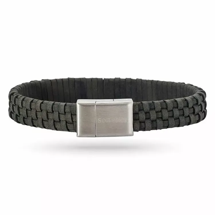 Nordahl andersen grauem armband in leder