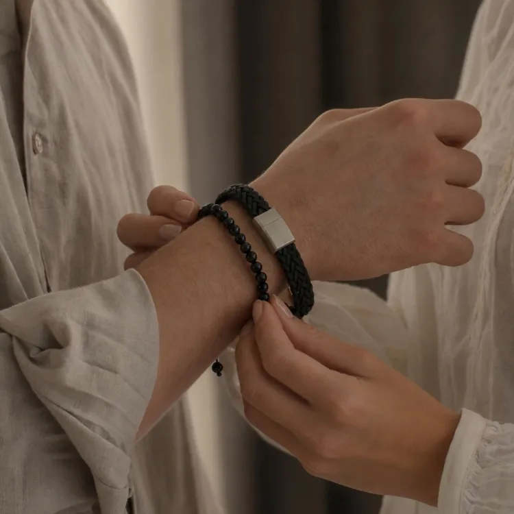 Nordahl andersen schwarzem armband in leder