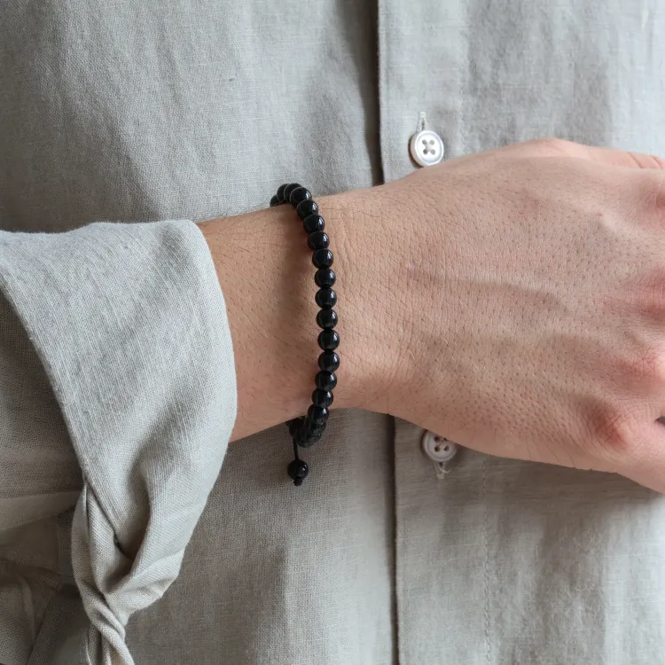 Nordahl andersen schwarzem onyx armband in leder