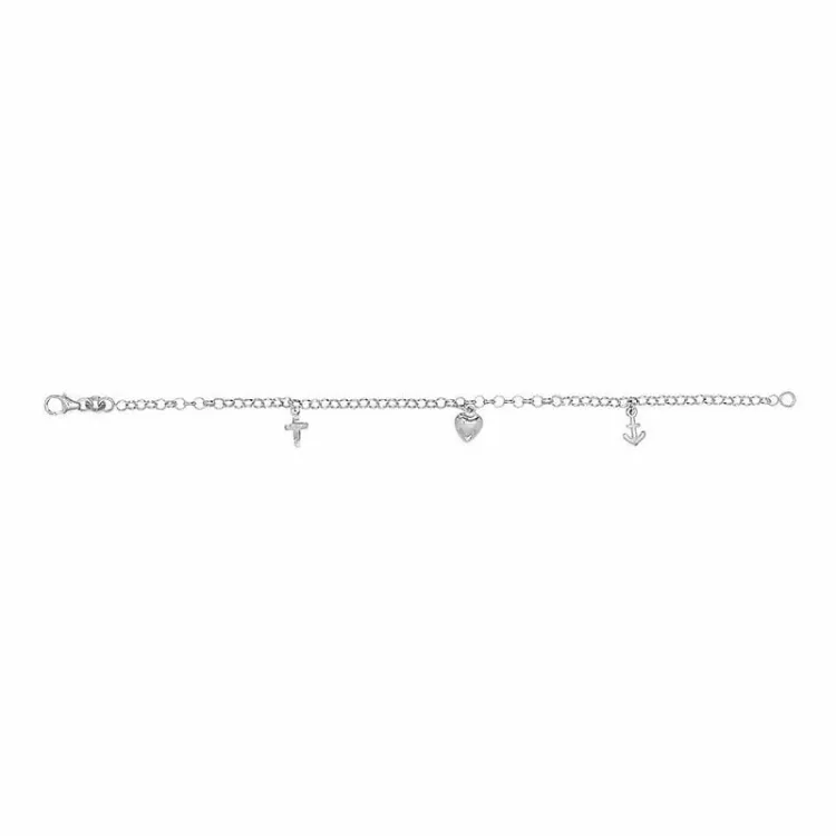 Kinder NORDAHL ANDERSEN Glaube-Hoffnung-Liebe Armband in rhodiniertem Silber