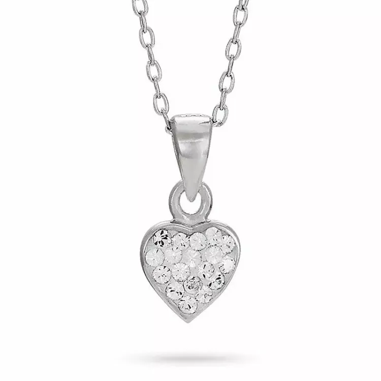NORDAHL ANDERSEN Herz Anhänger mit Kette in rhodiniertem Silber weißem Zirkon