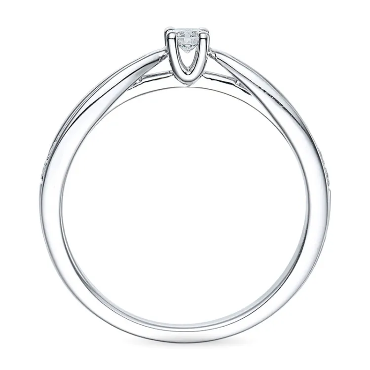 runder Diamantring in 14 Karat Weißgold 0,14 ct