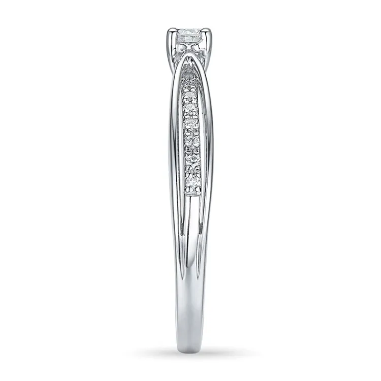 runder Diamantring in 14 Karat Weißgold 0,14 ct