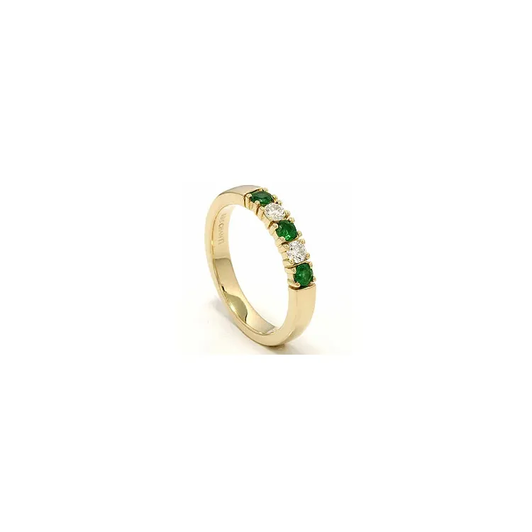 kraftvoller Smaragd Memoirering in 14 Karat Gold 2 x 0,10 ct