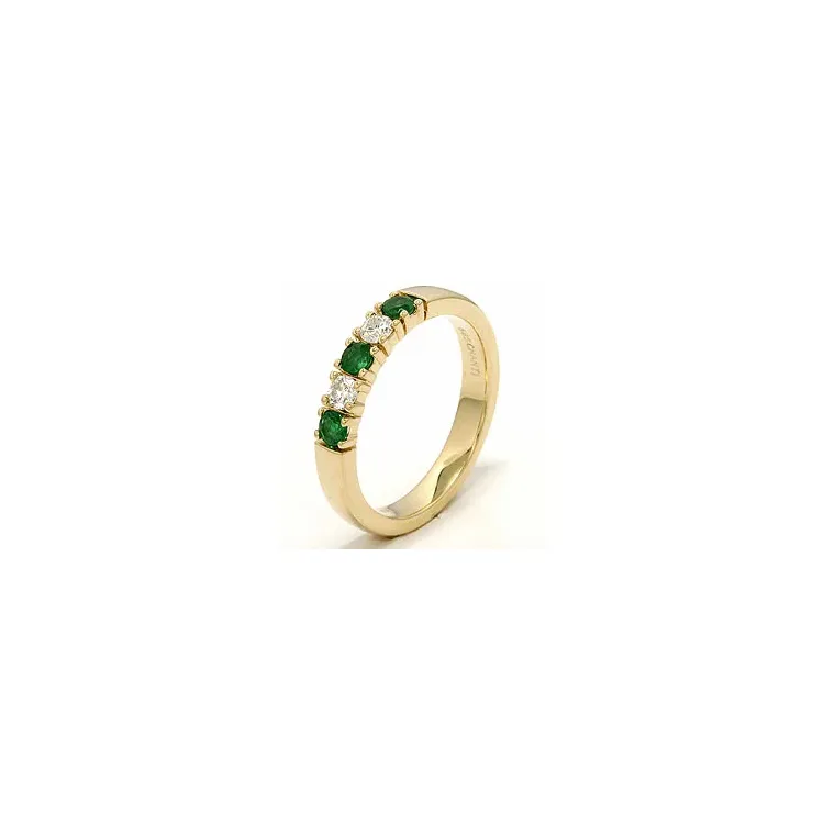 kraftvoller Smaragd Memoirering in 14 Karat Gold 2 x 0,10 ct