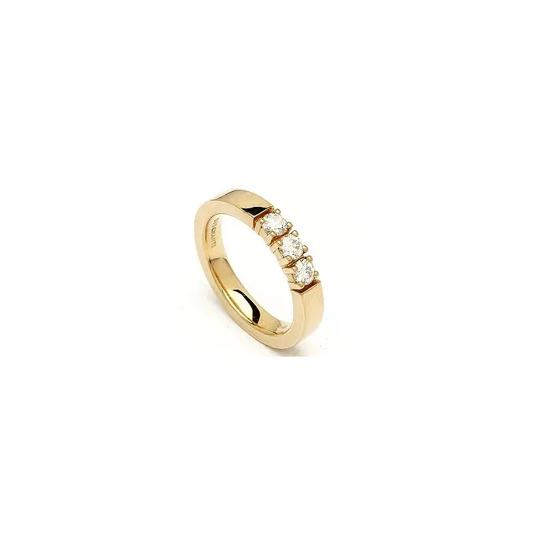 Memoirering in 14 Karat Gold 3 x 0,15 ct