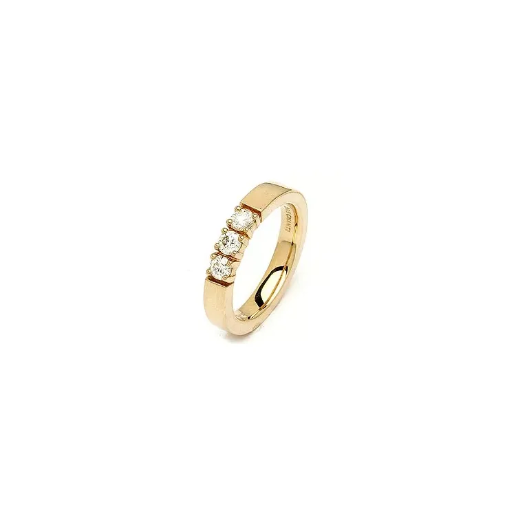 Memoirering in 14 Karat Gold 3 x 0,15 ct