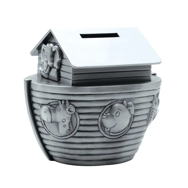 Taufgeschenk: arche noah spardose in verchromt modell: 152-76615