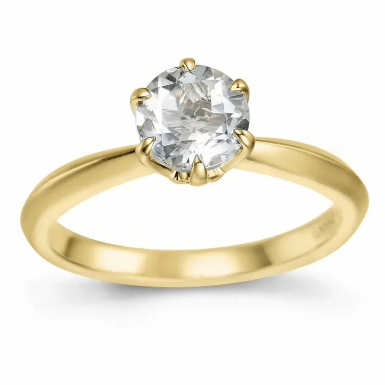 Quarz Solitärring in 14 Karat Gold 0,95 ct