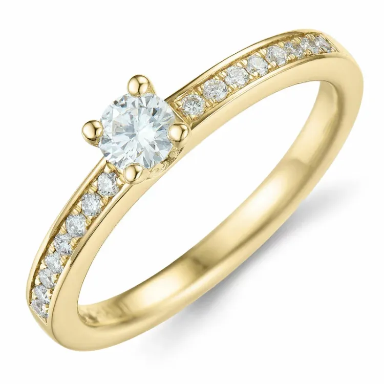 Diamant Ring in 14 Karat Gold 0,20 ct 0,136 ct