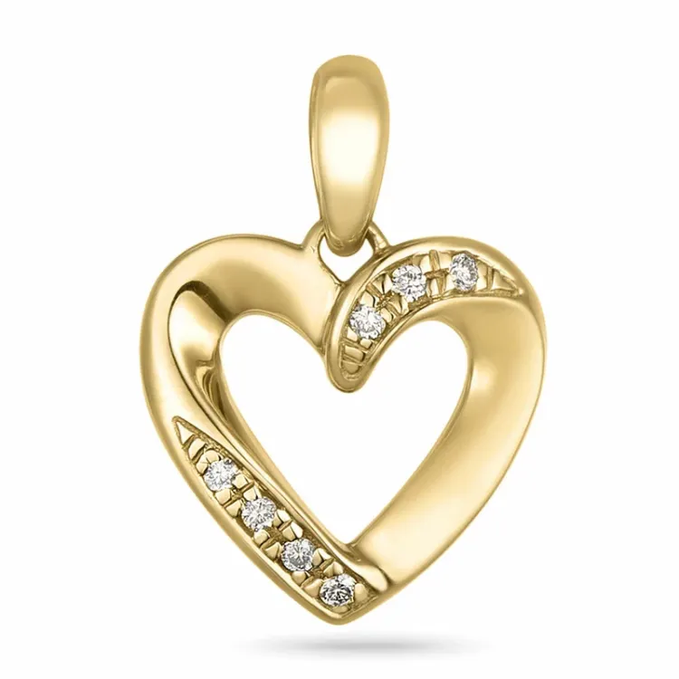 Herz Diamant Anhänger in 14 karat Gold 0,03 ct
