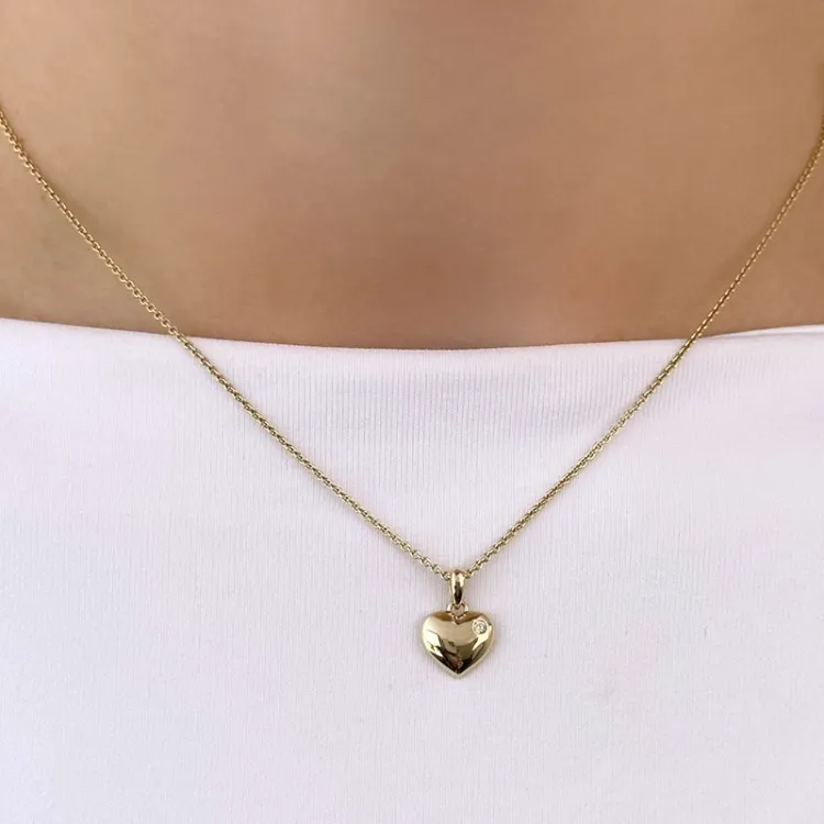 Herz Diamant Anhänger in 14 karat Gold 0,015 ct