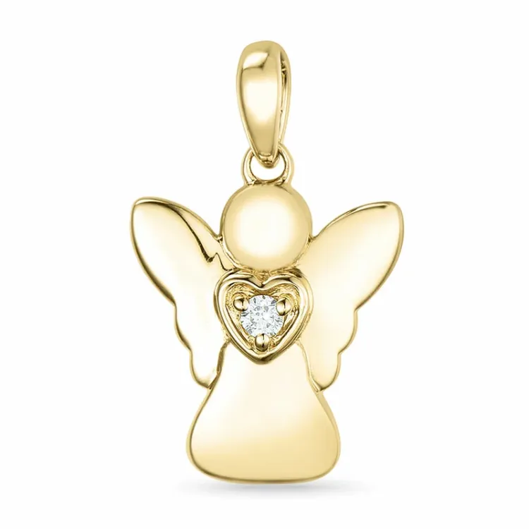 Engel Diamant Anhänger in 14 karat Gold 0,022 ct