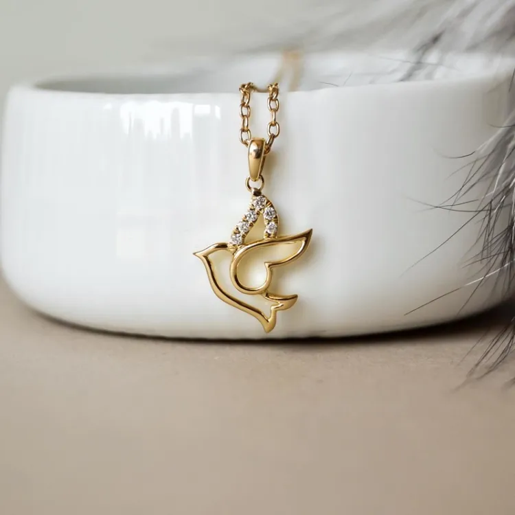 Vögel Diamant Anhänger in 14 karat Gold  0,06 ct