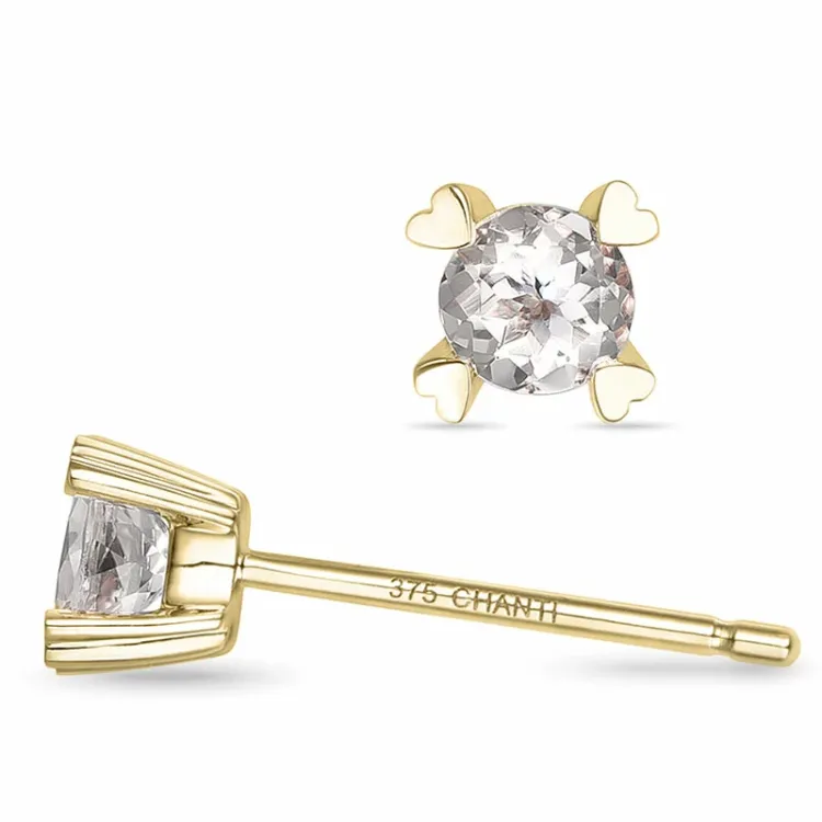 2 x 0,19 ct morganit Solitärohrstecker in 14 Karat Gold mit morganit