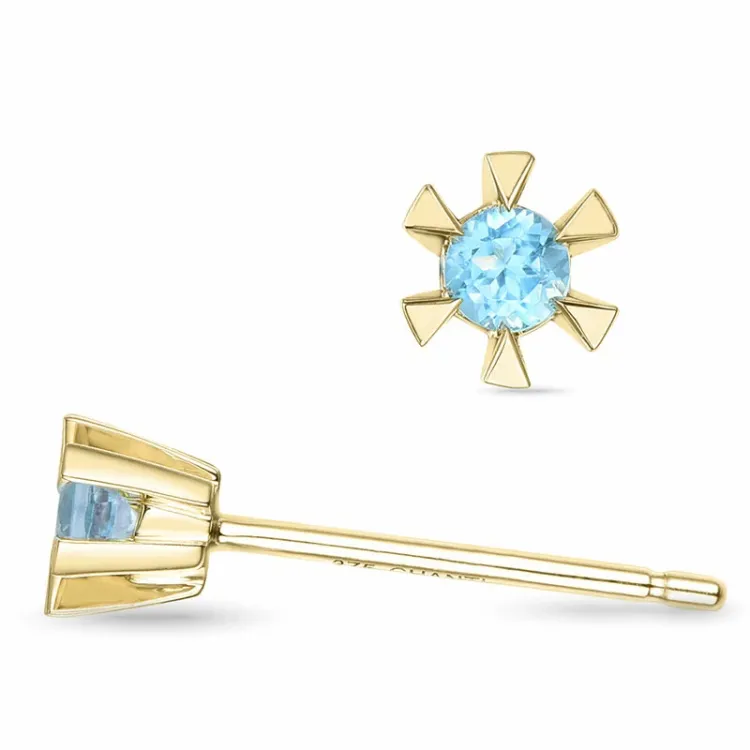 2 x 0,06 ct Topas Solitärohrstecker in 14 Karat Gold mit Topas