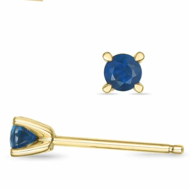 2 x 0,13 ct Saphir Solitärohrstecker in 14 Karat Gold mit Saphir