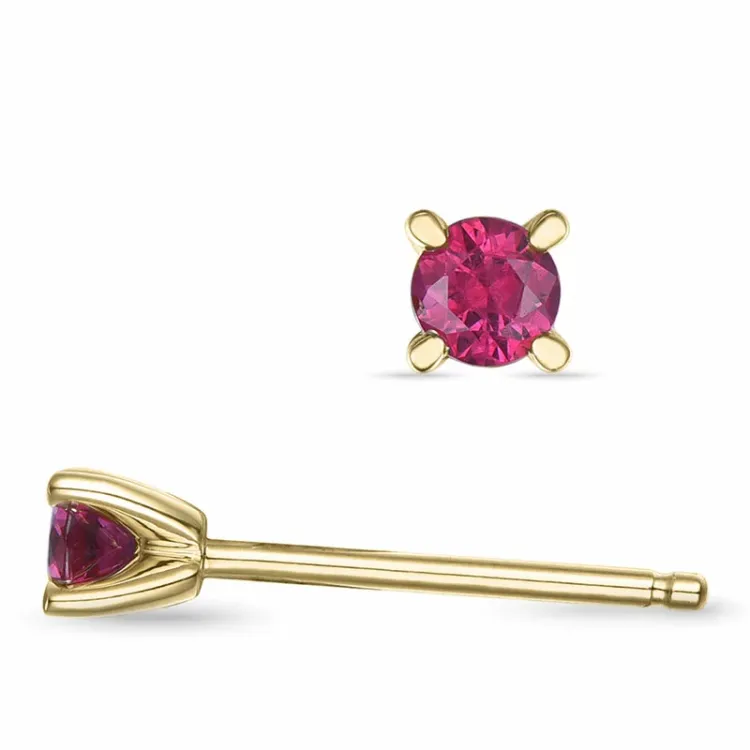 2 x 0,13 ct Rubin Solitärohrstecker in 14 Karat Gold mit Rubin