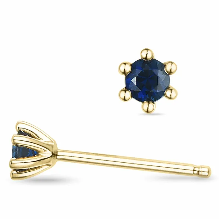 2 x 0,13 ct Saphir Solitärohrstecker in 14 Karat Gold mit Saphir