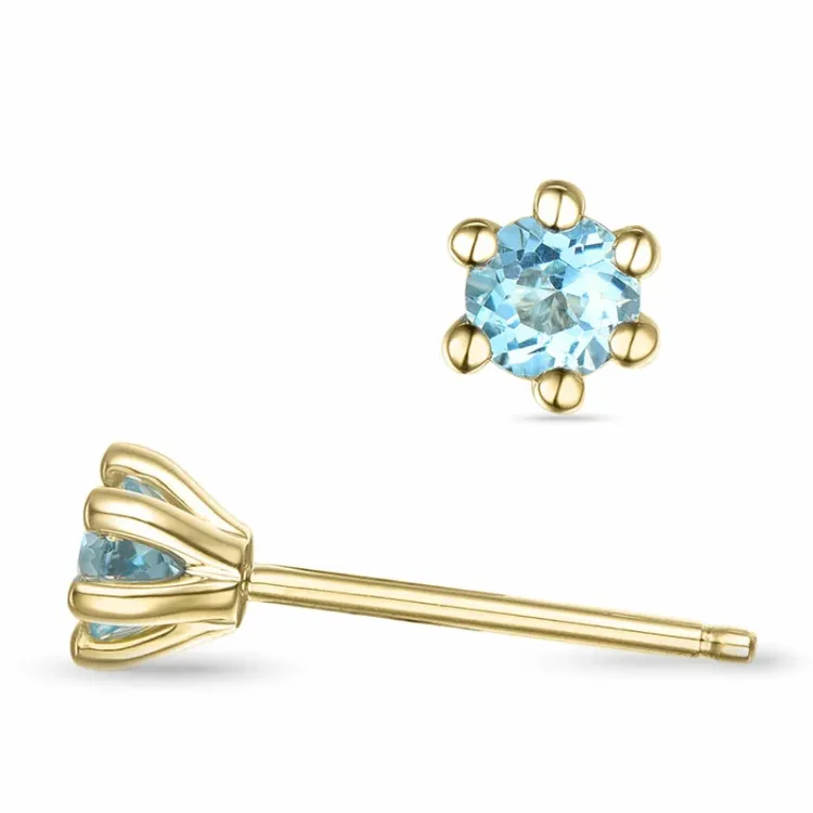 2 x 0,22 ct Topas Solitärohrstecker in 14 Karat Gold mit Topas