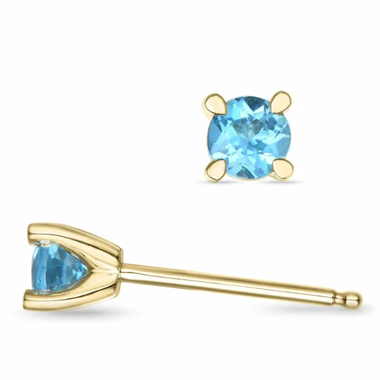 2 x 0,22 ct Topas Solitärohrstecker in 14 Karat Gold mit Topas