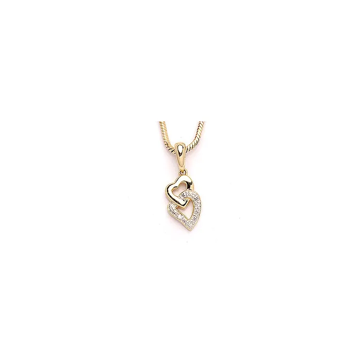 Herz Anhänger in 14 karat Gold- und Weißgold 0,0104 ct