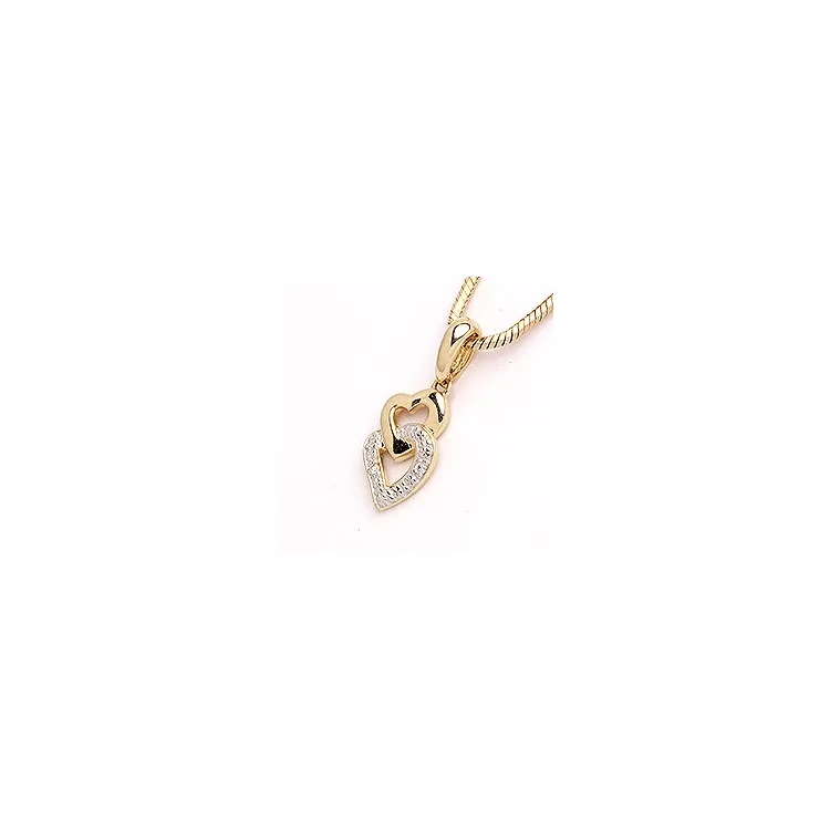 Herz Anhänger in 14 karat Gold- und Weißgold 0,0104 ct