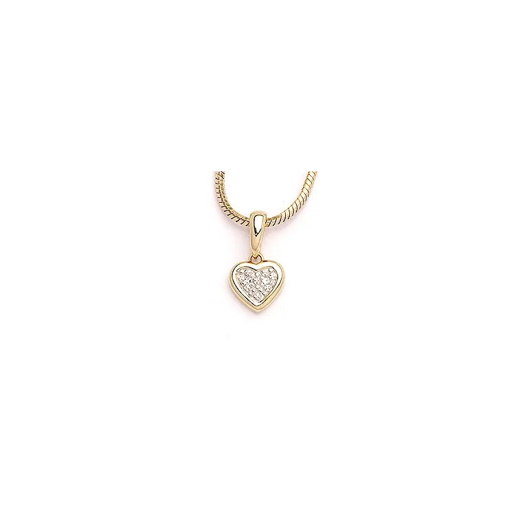 Herz Anhänger in 14 karat Gold- und Weißgold 0,0104 ct