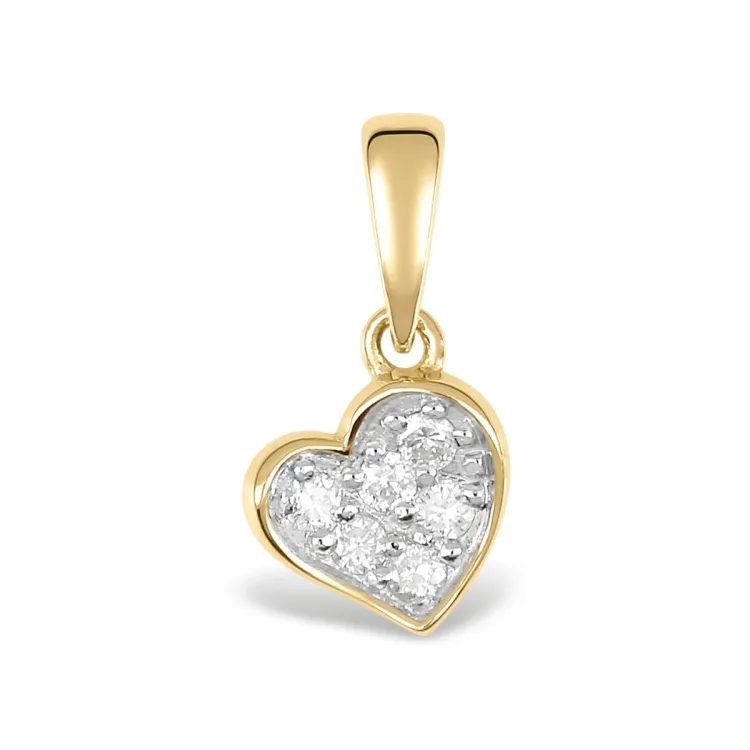 Herz Anhänger in 14 karat gold mit rhodium 0,06 ct