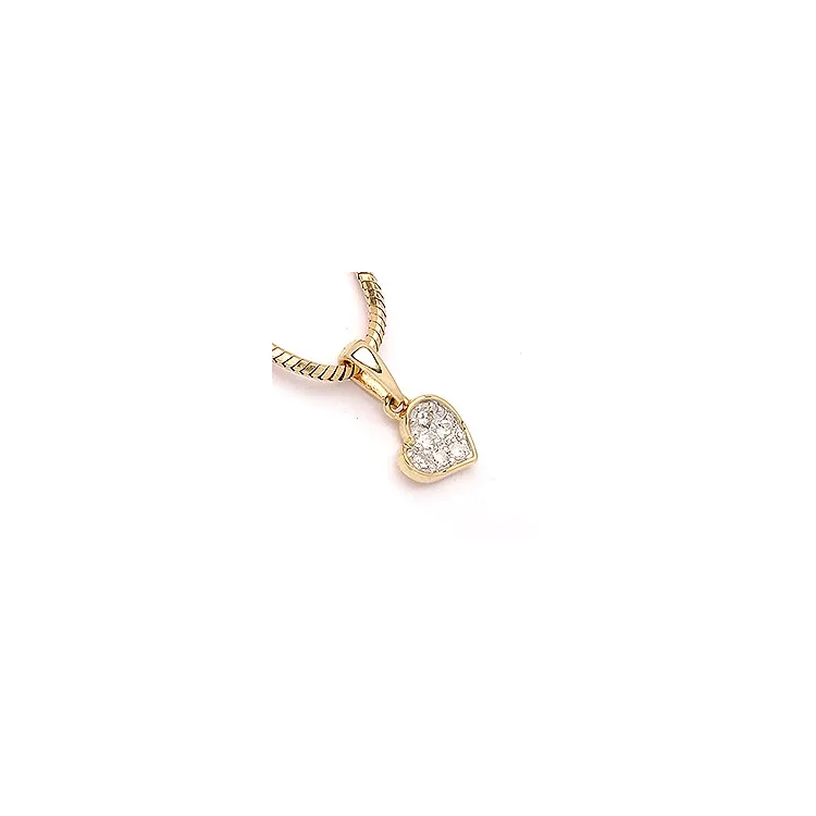 Herz Anhänger in 14 karat gold mit rhodium 0,06 ct