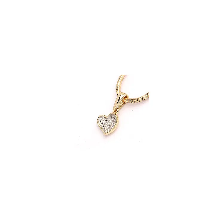 Herz Anhänger in 14 karat gold mit rhodium 0,06 ct