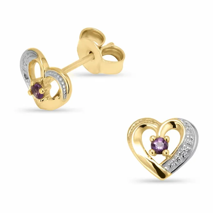 Herz Ohrringe in 14 Karat Gold und Weißgold mit