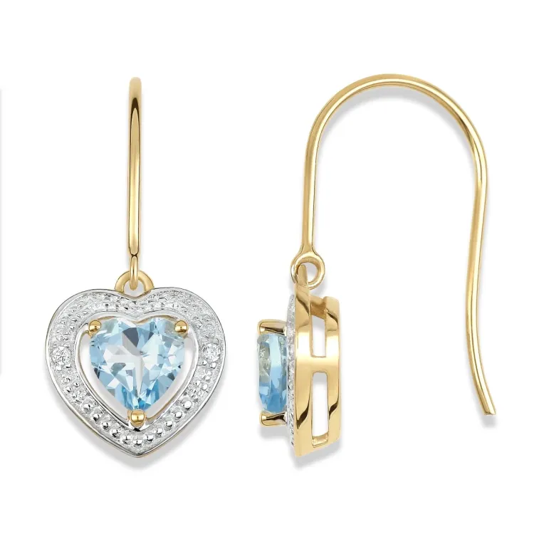 Herz Ohrringe in 14 Karat Gold und Weißgold mit