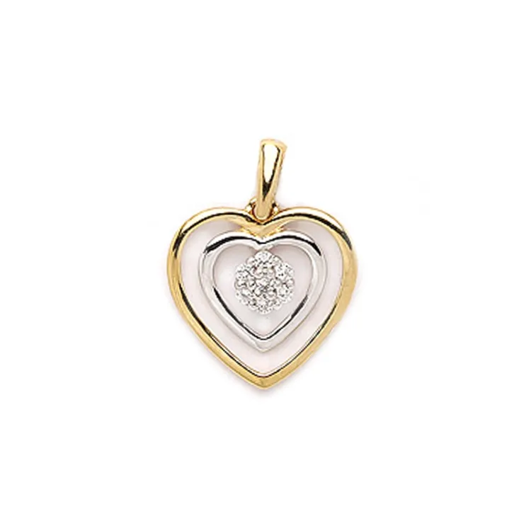 Herz Anhänger aus 14 Karat Gold und Weißgold