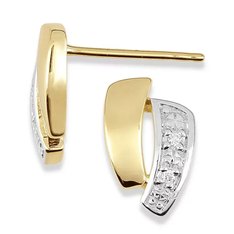 Diamantohrringe in 14 Karat Gold, rhodiniert mit Diamant