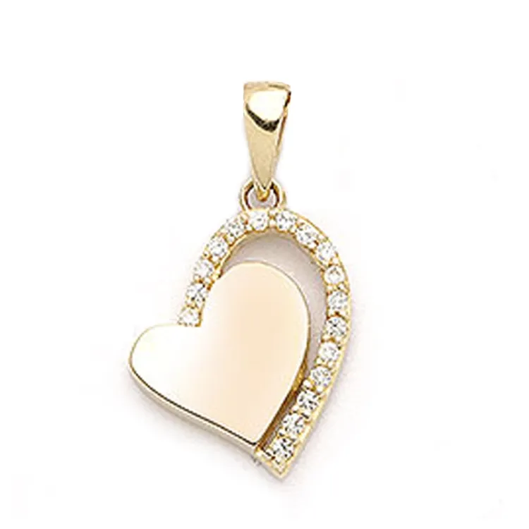 Herz Zirkon Anhänger aus 9 Karat Gold