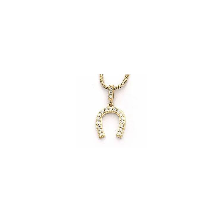 Hufeisen Zirkon Anhänger aus 9 Karat Gold